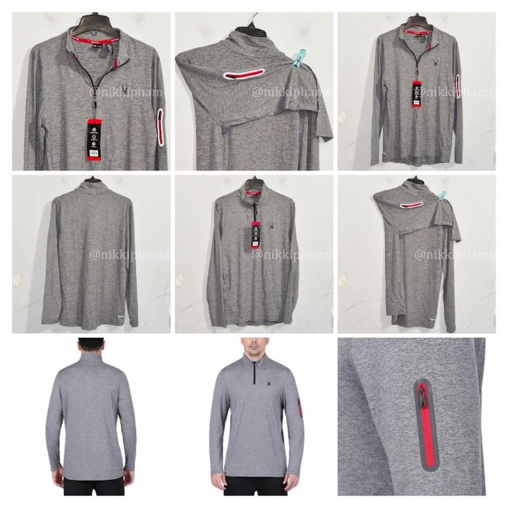 Spyder Active Men’s Light Weight ¼ Zip Gray - Picture 1 of 9